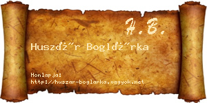 Huszár Boglárka névjegykártya